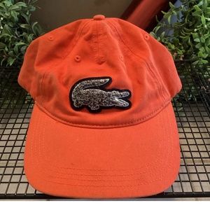 LACOSTE Cap Hat Orange Alligator